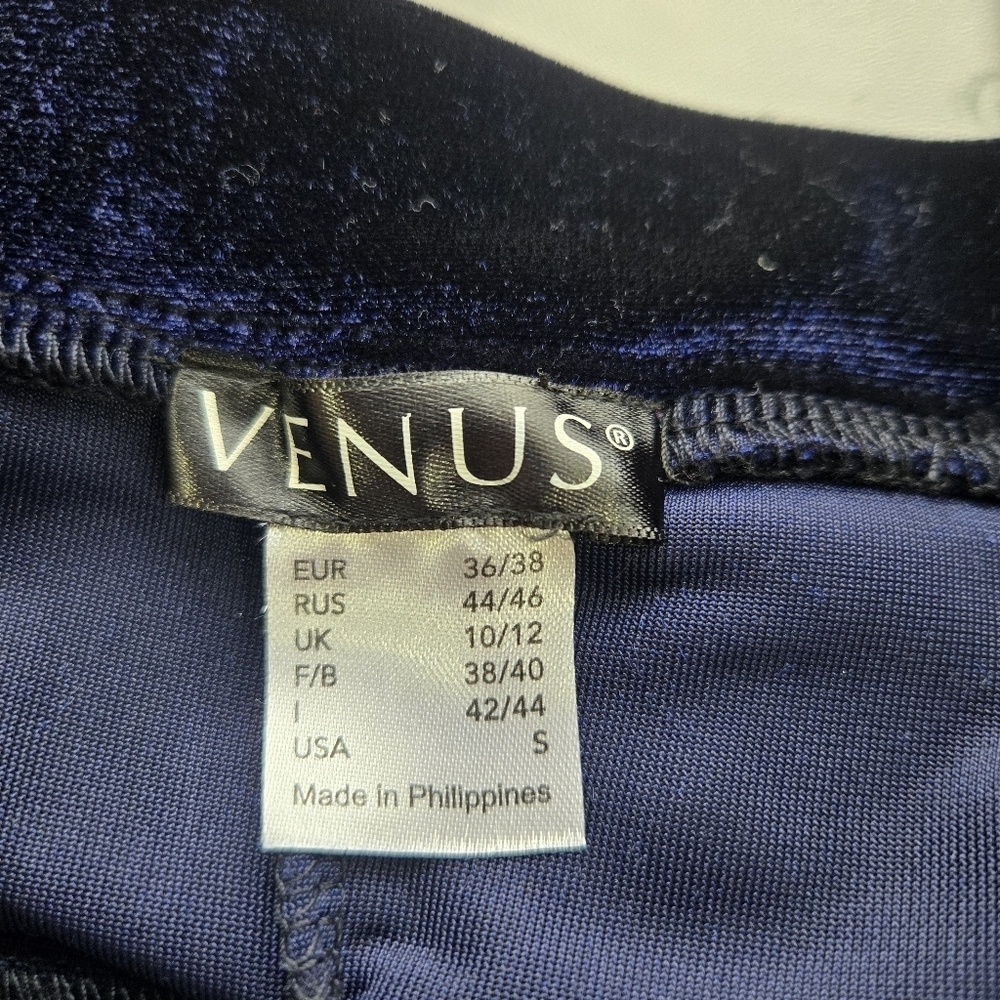VENUS Navy Velvet Off-The-Shoulder Dress – Size Small - Picture 9 of 10